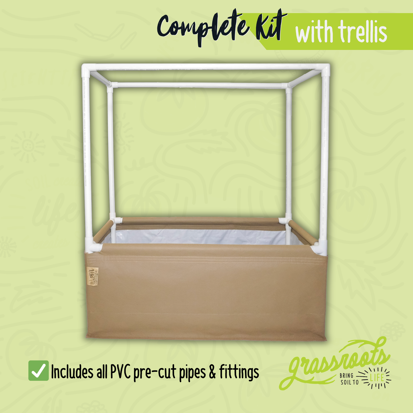 Complete Kit Living Soil Fabric Bed