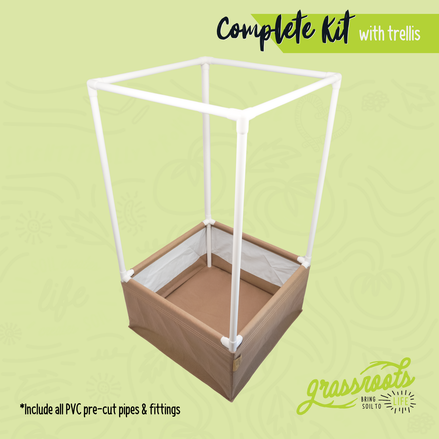 Complete Kit Living Soil Fabric Bed